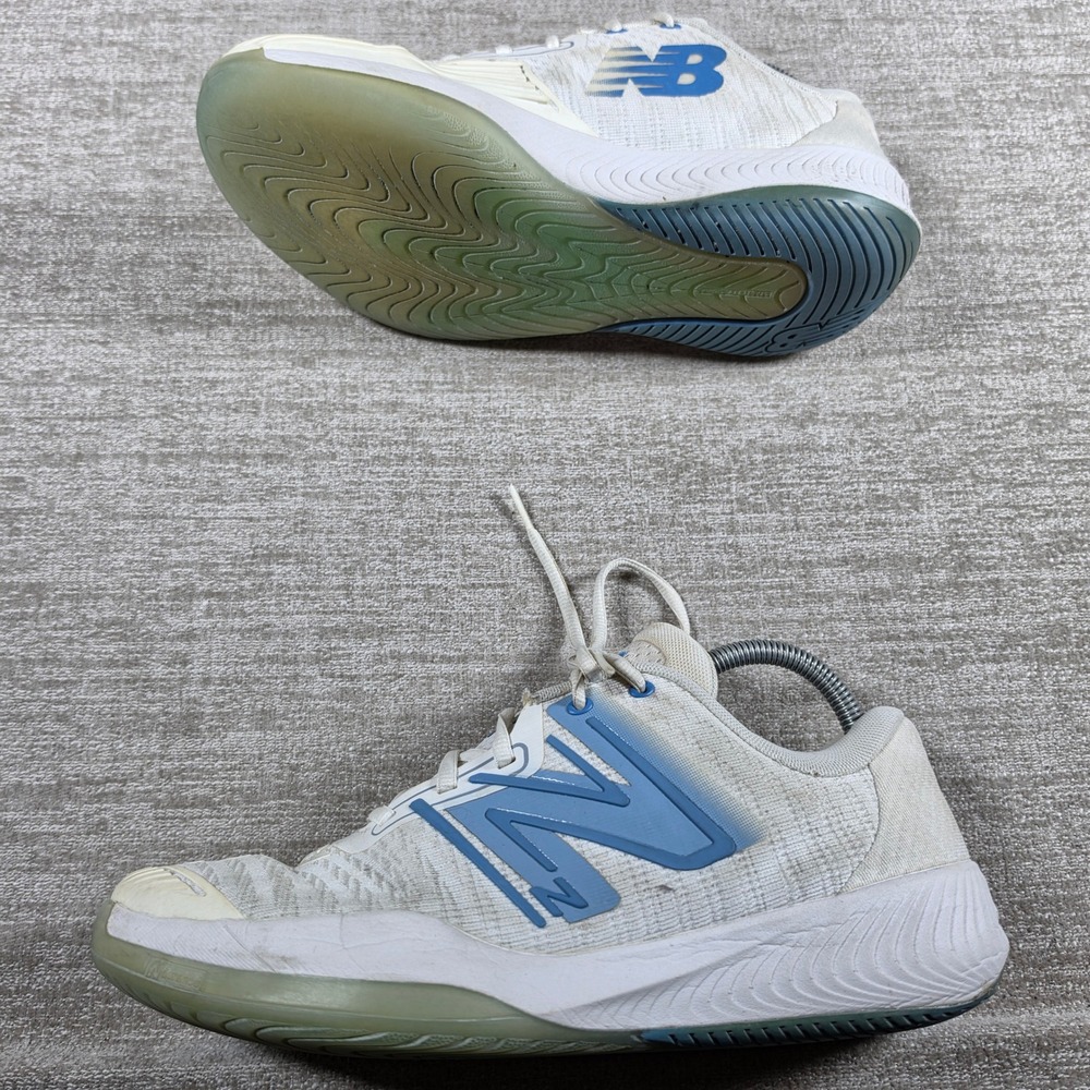 New Balance FuelCell 996v5 Womens 9 White Blue Mesh Court WCH996N5 Tennis Shoes